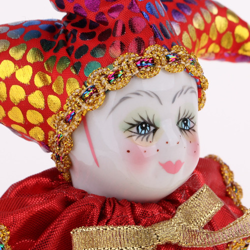 6 Polegada Porcelana Triangel Boneca Palhaço Casa Exibir