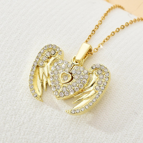 . Collar De Alas De Ángel, Joyería De Diamantes De