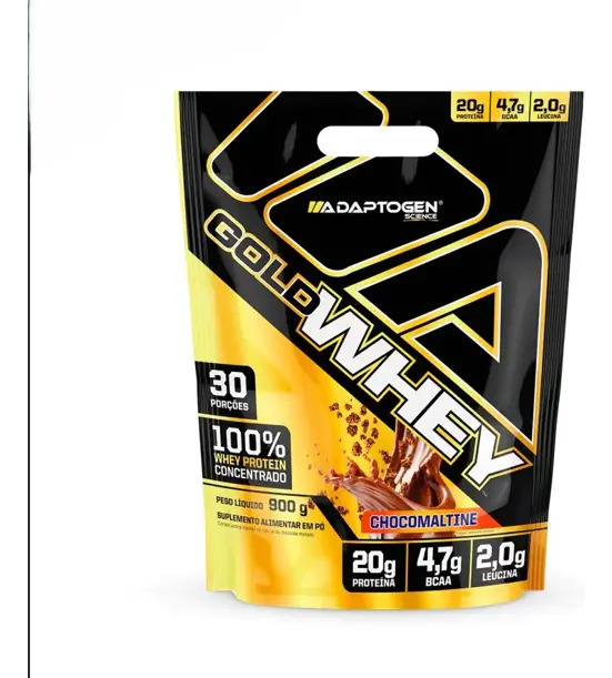 Proteína Adaptogen Science Alimentar GOLD WHEY 100% em pó sabor Choco Maltine x 900g