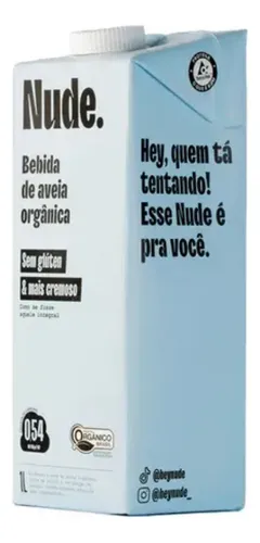 Nude Cremoso Bebida De Aveia Orgânica Sem Glúten 1l