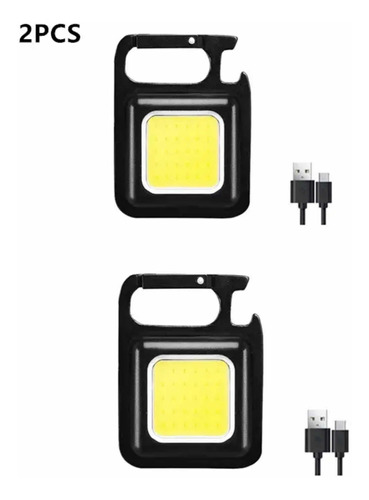 Mini Linterna Llavero Cob Súper Brillante 2 Piezas