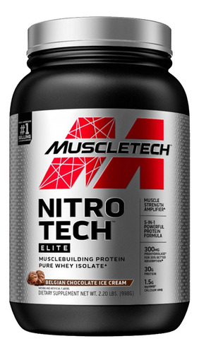 Muscletech Nitro Tech Elite Proteina Aislada 2.2 Lb Belgian Chocolate Ice Cream