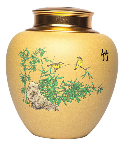 Recipiente De Té Con Tapa 12 Cm X 14,5 Cm Bambú