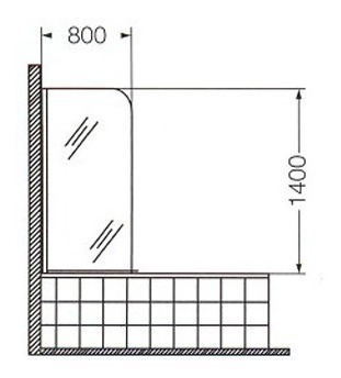 Mampara Baja Rebatible 80x140 Cm Cromo Vidrio Transp. Ferrum