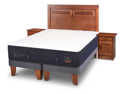 Cama Europea Super Premium 2plaza Bd Milan Cic Azul