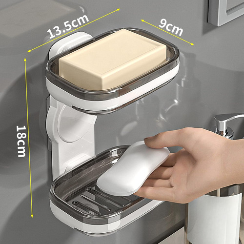 Jabonera Para Pared De Ducha, Doble Capa Para Baño