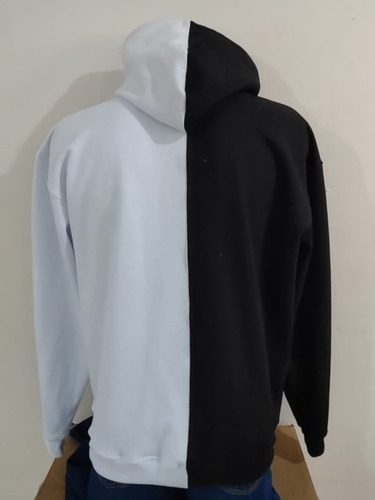 Sudadera Dos Colores Blanco Con Negro Hoodie