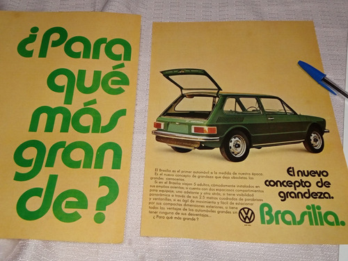 Póster Volkswagen Brasilia 1974. 100% Original.