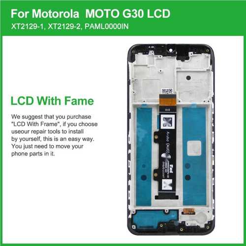 Qw Pantalla Táctil Lcd Con Marco Para Motorola Moto G30