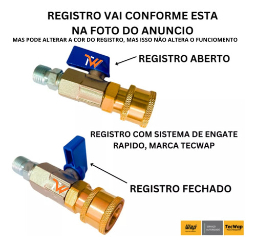 Registro + Engate Rápido + Bico Curto Wap Ousada Plus 2200