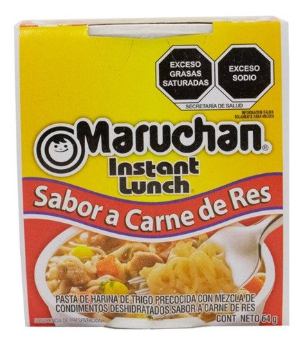 2 Pza Sopa Instantánea Maruchan Instant Lunch Sabor Carne De