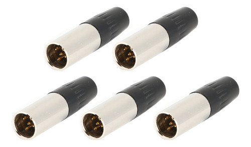 Xlr Plug 5pcs 4pin Conector Mini Cable De Micrófono Macho