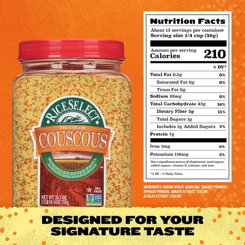 Riceselect Cuscus Tricolor, Pasta De Cuscus Estilo Marroqui,