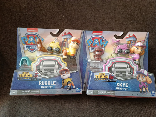 Set Paw Patrol 2 Figuras Set Rubble Y Skye (Usado)