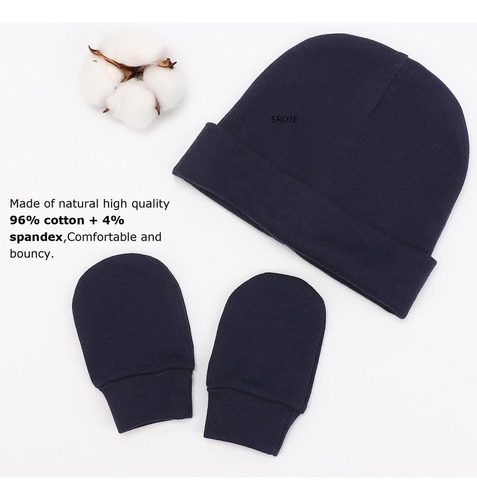 Ph Juego De Gorros Y Manoplas Para Bebé Gorro De Algodón