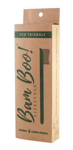 Imagen 3 de 5 de 4 Pack Cepillo Dental Biodegradable Bamboo Carbon Activado