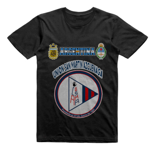 Remera Infantil Negra Club Usma Comodoro Rivadavia