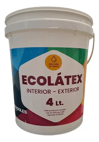 Pintura Latex Int Ext Antihongos 4lt Ecolatex Crisoles Acabado Mate Color Verde Primavera