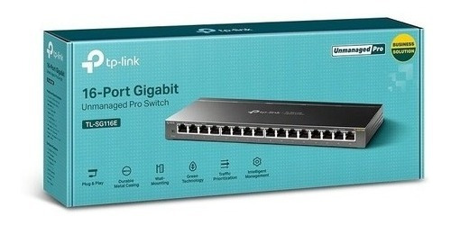 Switch Tp-link Easy Smart 16 Portas Rj45 Gigabit Tl-sg116e