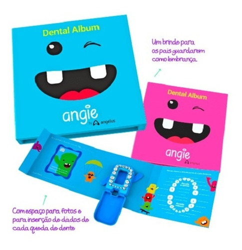 Álbum Dental Premium Angie Com Porta Dente De Leite. 