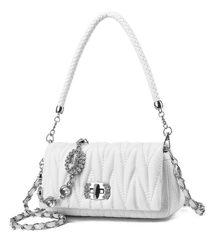 Bolso De Mujer Plisado Con Cadena De Strass