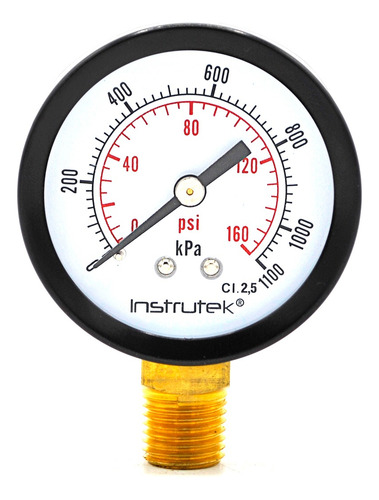 Manómetro Para Compresor Carátula 2, Conex Inf 1/4, 160 Psi