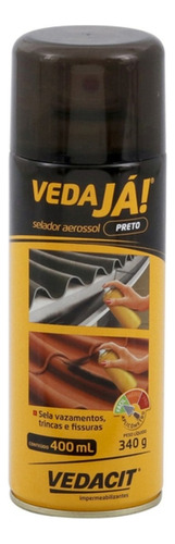 Vedajá Spray Trinca Vedacit Preto Telha Calha Vaso Fissura