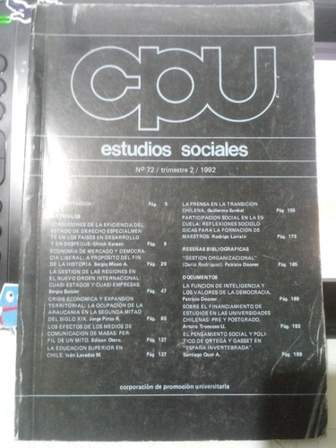 Cpu Estudios Sociales N°72 1992