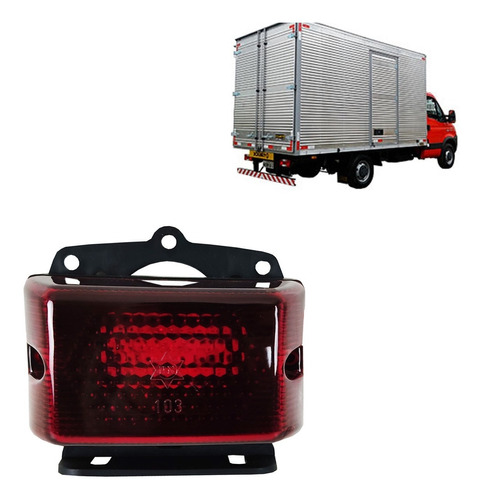  Lanterna Lateral Led Caminhão Baú Carreta C Suporte 12v 24v