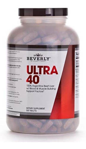 Beverly International Ultra 40 Hígado Desecado, 500 Tableta