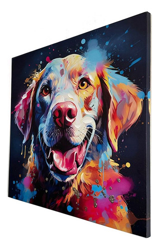 Cuadro Decorativo Perro Con Colores Mediano De Interior