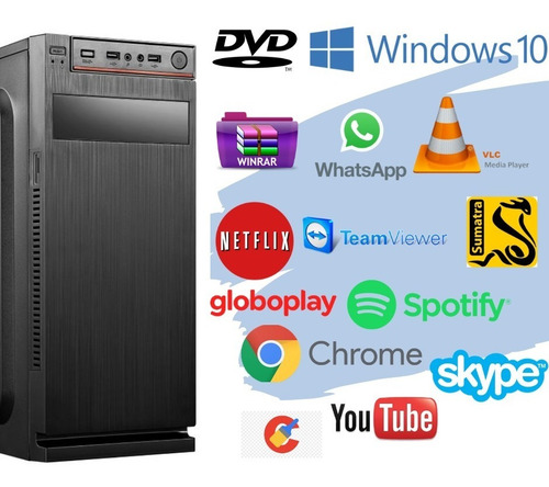 Cpu Em Oferta - Core I3 8gb 500gb Win10 + Brindes, Programas