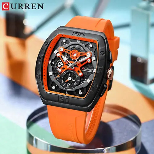 Reloj Para Hombre Curren 8443 Kred8702 Naranja