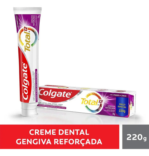 Kit C/8 Creme Dental Colgate Total 12 Gengiva Reforçada 220g