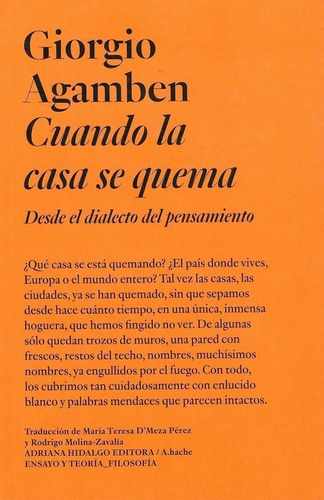  Libro Cuando La Casa Se Quema - Giorgio Agamben