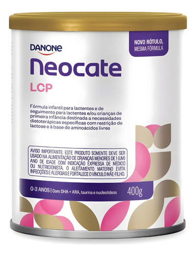 Fórmula infantil em pó sem glúten Nutricia Neocate LCP en lata - Kit de 6 de 400g - 0 meses a 3 anos