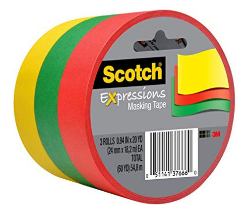 Cinta Adhesiva Scotch Expressions Masking Tape.94 In X 20 Yd