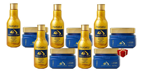 Hobety 5 Kits Hobety Banho De Ouro Shampoo E Mascara 300g