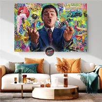 Comprar Cuadro Canvas Decora Lobo Wall Street Graffiti 140x90
