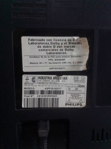 Televisor Philips 43 Pulgadas 43pfd6825/77 Para Repuesto (Usado)