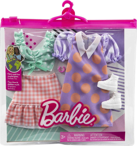 Barbie Fashions - Paquete De 2, 2 Trajes Y 2 Accesorios: Blu