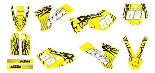 Adesivo Moto Cross Trilha Ktm 65 Sx 02-08 Amarelo Lm210