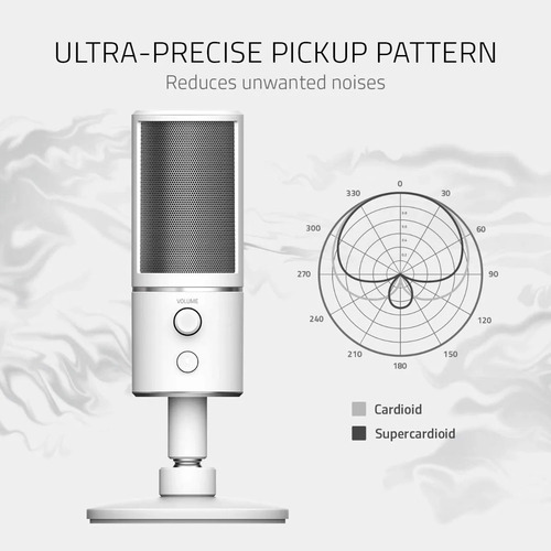 Imagen 6 de 7 de Micrófono Razer Seiren X condensador supercardioide y cardioide mercury white