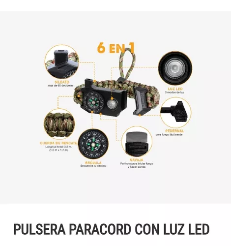 Pulsera paracord de Supervivencia 5 en 1 CAMP-001 Mendoza