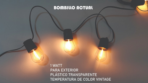 Imagen 2 de 6 de Lampara Extension De Bombillos Vintage Led Personalizada
