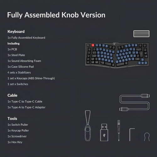 Teclado Mecanico Custom Split Alice Keychron V10 Knob Programável Qmk Via Rgb Qwerty K Pro Brown Switch Hotswappable Distribución Iso Español Bluetooth Gamer Coder Pc Mac Tamaño Layout 75%