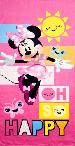 Toalla Oficial Minnie Mouse So Happy, Disney, 100% Algodón