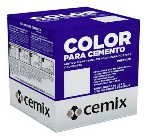 Color Para Cemento Pigmento Café Claro 1 Kilogramo Cemix