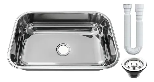 Cuba As Pia Inox 430 Cozinha N°2 56x34x17 Extra Funda Prateado