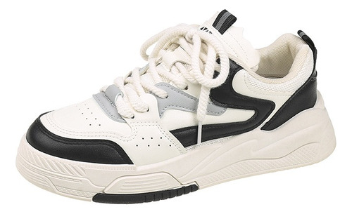 Tenis Zapatillas Deportivas Mujer Blanco Suela Gruesa Cómodo